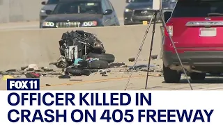 405 Fwy crash: Manhattan Beach police officer killed