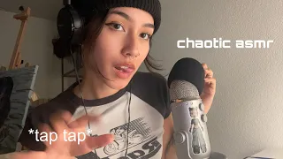 ASMR ☆ Fast Tapping / Ramble / Mic scratching,.. (chaotic)