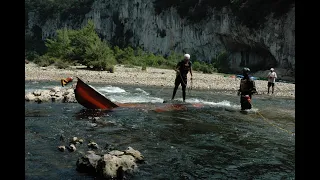 Unpinning a Canoe 1:  using a Z Drag to pull a canoe (or kayak) off a pin in a rescue.