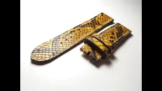 Handmade Python Leather Watch Strap - Yellow