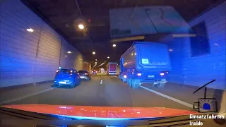 [Dichter Stau auf A40 in Essen!] Einsatzfahrt durch Ruhrschnellweg Tunnel [EINSATZFAHRT INSIDE VIEW]