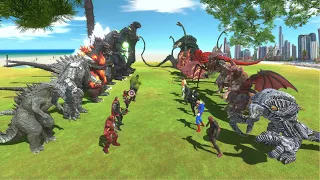 All Godzilla + Marvel vs DC +  Kaiju Monster - Animal Revolt Battle Simulator