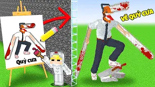 TÔ GÀ THỬ THÁCH 24H XÂY QUỶ CƯA KHỔNG LỒ BẰNG HACK VẼ TRONG MINECRAFT*TÔ GÀ VẼ CHAINSAW MAN