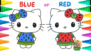 How to draw CUTE HELLO KITTY in 5 COLORS #easy #Sanrio #Hello Kitty and Friends