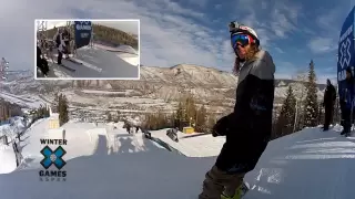 GoPro HD: Winter X Games - Eric Willett Snowboard Slopestyle Practice Run