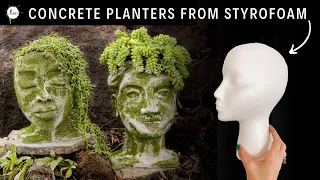 Cool & Easy Concrete Head Planter DIY Project