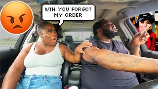 IGNORING MY WIFE'S DRIVE THRU ORDER!! *she was heated*