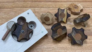 Triangular, hexagonal knob making jig / essential jig for woodworking room