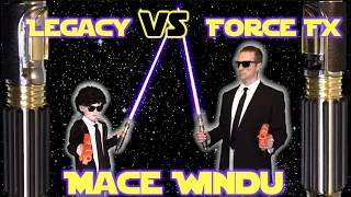 Comparing Galaxy's Edge Mace Windu and Force FX Lightsabers!!