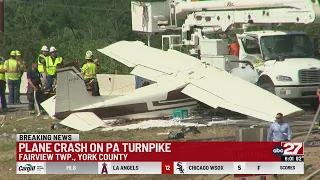 Plane crashes on Pennsylvania Turnpike near Harrisburg