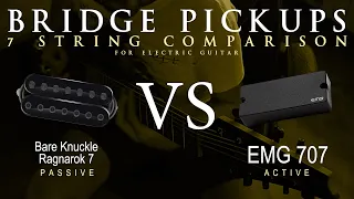 Bare Knuckle RAGNAROK 7 vs EMG 707 - 7 String Bridge Guitar Pickup Comparison Tone Demo