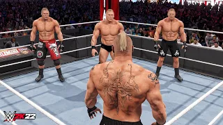 WWE 2K22 - Brock(Cowboy) vs Brock(Young) vs Brock(2012) vs Brock(Beast Incarnate) (epic gameplay)