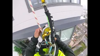 Transferencia de cuerdas/ rope transfer (Rope access) Vancouver; Canada - Torre Hensley