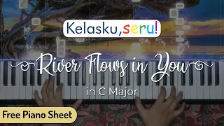 River Flows in You but It's C Major (Only White Keys) | Free Piano Sheet