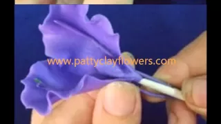 How to make Clay Flower Iris tutorial / Polymer Clay / Sugar Craft / Cake Decoration DIY