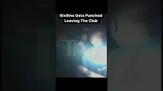 6ix9ine gets punched while leaving the club⁉️