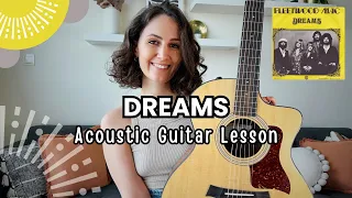 DREAMS - Fleetwood Mac [Beginner Guitar Lesson Tutorial] Acoustic Guitar