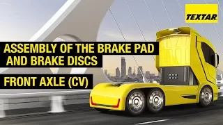 Assembly of the brake pad and brake discs on the front axle