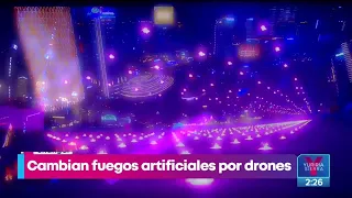 Cambian fuegos artificiales por drones en China | Noticias con Yuriria Sierra