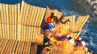 GTA 5 Stunning Ragdolls #83 - Spiderman Water And Fire Fails