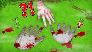 How did JJ and Mikey find Thing WEDNESDAY's HANDPRINTS? - Maizen Parody Video in Minecraft