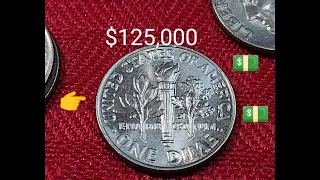 ☝️ OJO!!! esta valorada en $125,000 Mil dólares 💵💵👆 díez centavos Roosevelt 1995 moneda mula!