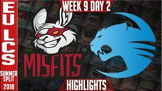 MSF vs ROC Highlights | EU LCS Summer 2018 Week 9 Day 2 | Misfits Gaming vs Roccat
