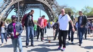 Seeing Paris sights at new heights with world's tallest men