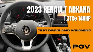 Renault Arkana 2023 (1.3 TCe mHEV 140HP) | 4K POV Test Drive | Weighing | Acceleration