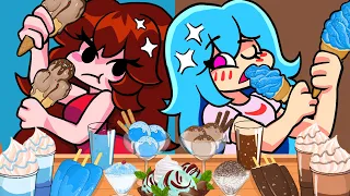 Ice cream mukbang vs Sky and Girlfriend Friday Night Funkin' Animation Mukbang