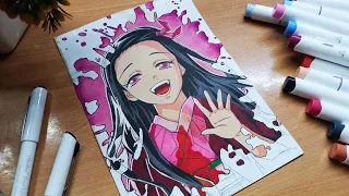 Coloring Process Nezuko Kamado 🩷 || Demon Slayer