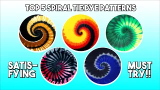 TOP 5 Spiral Tie Dye Patterns Tutorial by Tali at Kulay