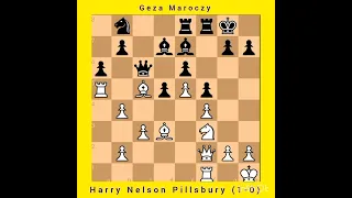 Harry Nelson Pillsbury vs Geza Maroczy || French: Tarrasch || Paris, 1900 #chess #chessgame