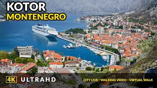 Walking tour  Kotor  Montenegro Old Town  4K