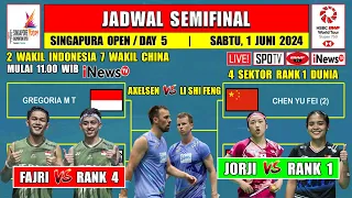Jadwal Semifinal Singapura Open 2024 Hari Ini Live Inews TV ~ FAJRI vs RANK 4 ~ JORJI vs RANK 1