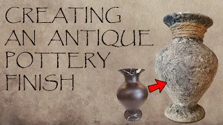 Giving a broken vase an antique pottery finish