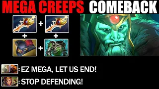 Mega Creeps Defend By 2X Divine Rapier Wraith King - Most Craziest Comeback 7.26a Dota 2