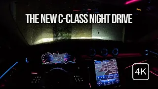 Mercedes-Benz C-Class Rainy Night Drive - 4K