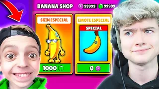 Ich PRANKE kleinen JUNGEN mit NEUEN BANANEN EMOTE und das geschah... in Stumble Guys