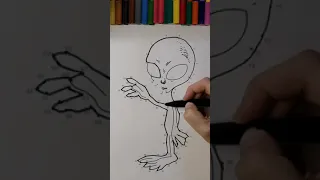 #shorts 👽 Рисуем инопланетянина / Drawing an alien