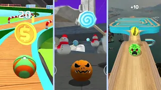 ⚽️Sky Rolling Ball 3D VS Racing Ball Master 3D VS Going Balls-SpeedRun All Level 🎃🎯🍹314