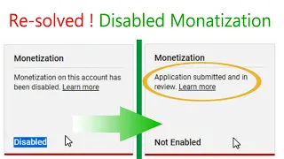 Monetization Disabled resolved | Connect to another hosted Adsense account