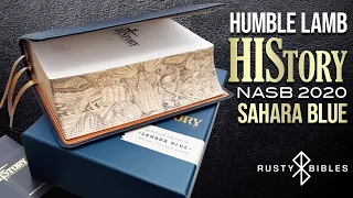 A Uniquely Designed Premium: Humble Lamb HIStory, Sahara Blue Fore-Edge Gilt, Bible Review NASB 2020
