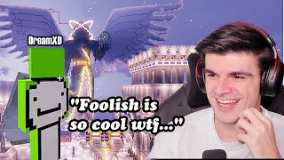 DreamXD REACTS TO FOOLISH'S FINISHED BUILDING THE DreamXD STATUE! (DREAM SMP) - Foolish Vods