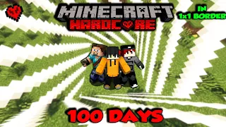 We Survived 100 Days in a 1x1 BORDER in Minecraft Hardcore Part-1 (Hindi)…