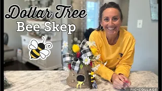 Dollar Tree Bee Skep DIY | Dollar Tree Beehive | Bee Crafts | Perfect Summer Bee Decor