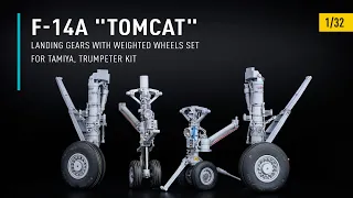 F-14 Tomcat Landing Gears with Weighted Wheels Set in 1/32 Scale by ResKit | Unboxing