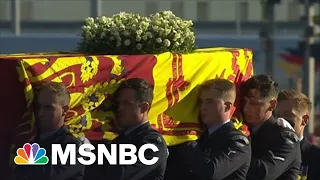 Queen's Coffin Departs Edinburgh En Route To Buckingham Palace