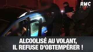 Complètement ivre, il refuse d'obtempérer