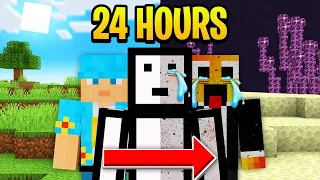 Playing Minecraft for 24 Hours STRAIGHT! [FULL MOVIE]